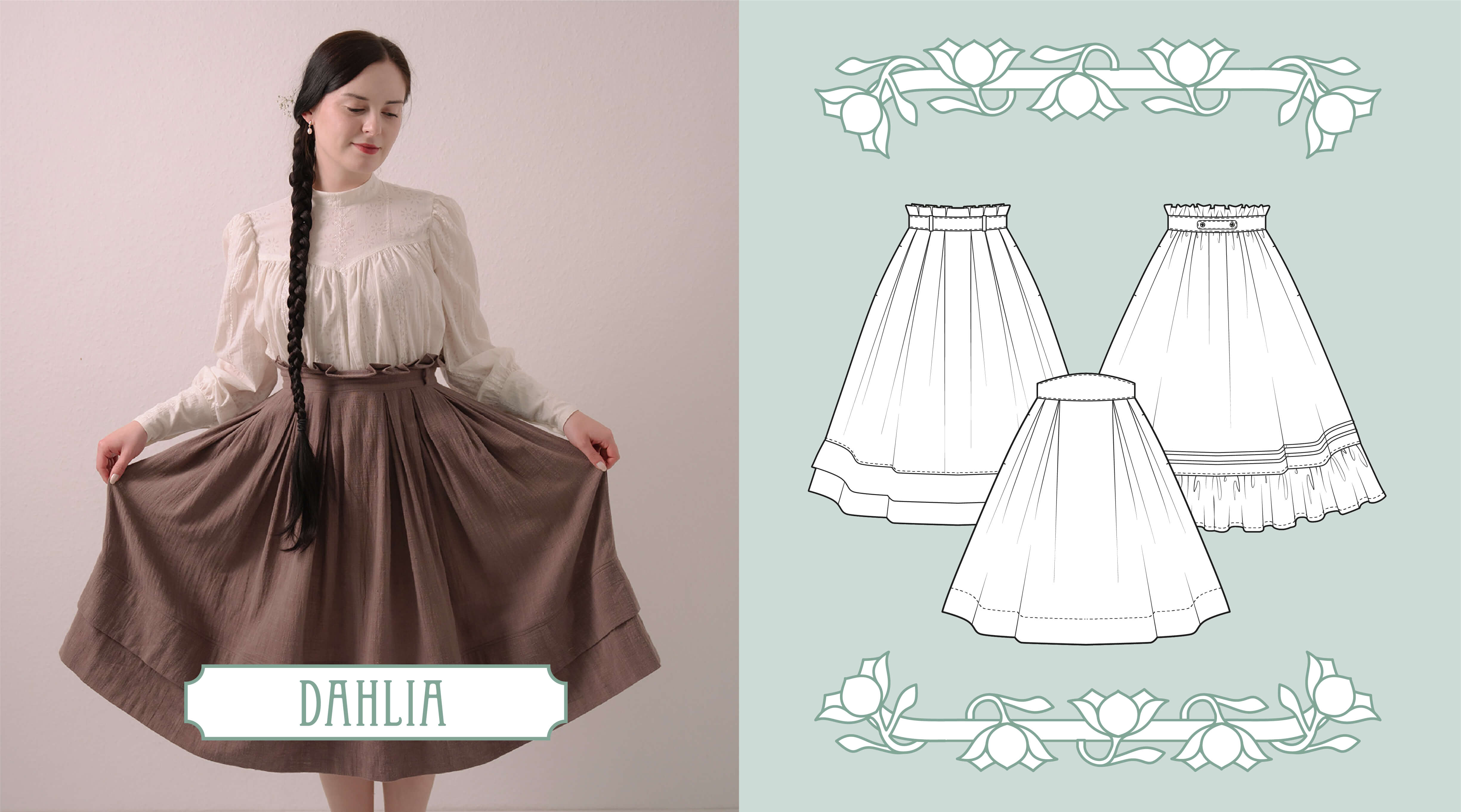 Meet our latest sewing pattern - Dahlia, our wardrobe essential skirt