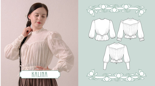 Meet Kalina - our new gibson girl blouse sewing pattern
