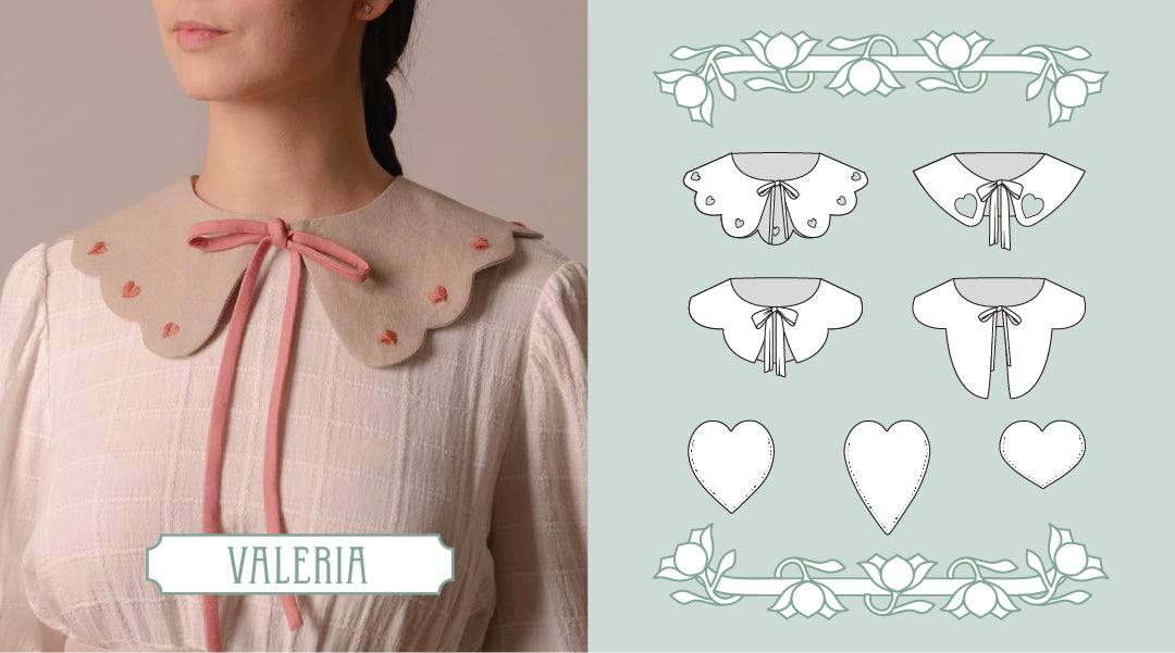 Meet Valeria - Our cute Valentine's Day detachable collar accessory sewing pattern